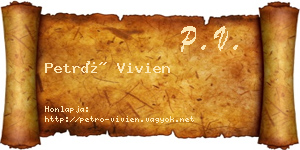 Petró Vivien névjegykártya